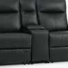 ABILDSKOVSofá ABILDSKOV 2 plazas con consola polipiel negro