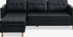 FALSLEVSofá FALSLEV chaise longue polipiel negro