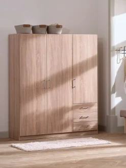 FANDRUPArmario FANDRUP 145x176 3 puertas 3 cajones color roble cl