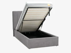 HASLEVEstructura cama HASLEV con almacenaj 90x200 tela gris oscuro