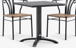 HOBRO + TAGMARKMesa HOBRO L70 + 2 sillas TAGMARK negro
