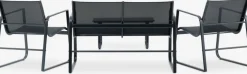 HORNSLETConjunto muebles jardín HORNSLET 4 plazas negro