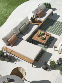 HOUMódulo de jardín HOU chaise longue 2 plazas madera dura