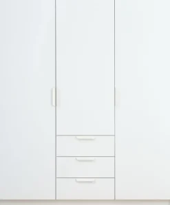 JENSLEVArmario JENSLEV 144x176 3 puertas 3 cajones blanco
