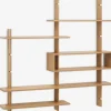 KARLEBYMueble pared KARLEBY 6 estantes regulables color roble cálid