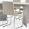 KRONDAL + HAMMELMesa KRONDAL L180 travertino + 4 sillas HAMMEL beis