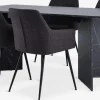 KRONDAL + PURHUSMesa KRONDAL L180 mármol + 4 sillas PURHUS gris/negro