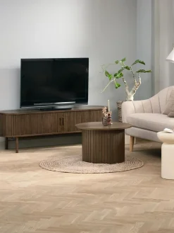 LYNGVIGMueble TV LYNGVIG 160cm 2 puertas persiana roble oscuro