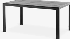 MADERUP + KRISTIANSTADMesa MADERUP L150 negro + 4 sillas KRISTIANSTAD verde