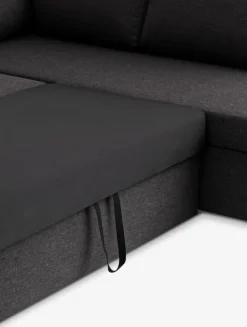 MARSLEVSofá cama rinconera MARSLEV tela gris oscuro