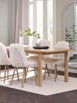 MEJLSKOV + JONSTRUPMesa MEJLSKOV L180 roble + 4 JONSTRUP felpa blanco crudo