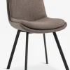 MELBYSilla de comedor MELBY tela marrón claro/negro