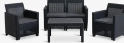 MOLDEConjunto muebles jardín MOLDE 4 plazas gris