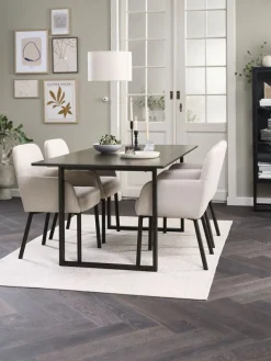 MOSELUND + SOTTRUPMesa MOSELUND L180 cerámica + 4 SOTTRUP beis/negro