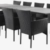 MOSS + AIDTMesa MOSS L214/315 gris + 4 sillas AIDT negro