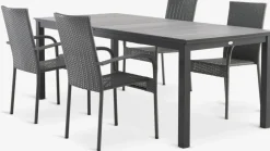 MOSS + GUDHJEMMesa MOSS L214/315 + 4 sillas GUDHJEM gris