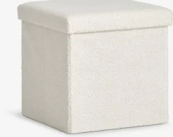NYSTEDPuf NYSTED 38x38 con almacenaje felpa blanco crudo