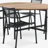 RENA + HEMSEDALMesa RENA L54/175 madera dura + 4 sillas HEMSEDAL negro