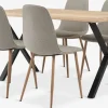 ROSLEV + BISTRUPMesa ROSLEV L140 roble natural + 4 sillas BISTRUP arena