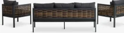 SALTENConjunto muebles jardín SALTEN 5 plazas secado rápido negro