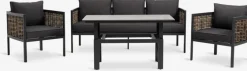 SALTENConjunto muebles jardín SALTEN 5 plazas secado rápido negro
