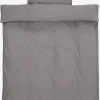 SANNEGOLDJuego funda nórdica algodón lavado SANNE 155x220 gris