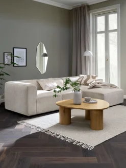 SKEJBYSofá modular SKEJBY 3 plazas chaise longue tela beis