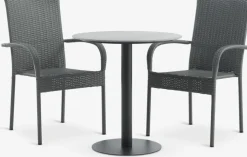 VAMDRUP + GUDHJEMMesa VAMDRUP Ø70 + 2 sillas GUDHJEM gris