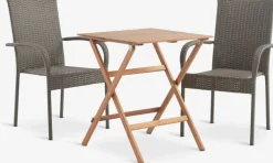 VRAADAL + GUDHJEMMesa VRAADAL L62 madera dura + 2 sillas GUDHJEM natural